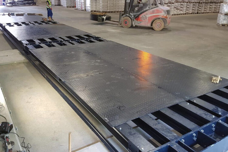 Bridge modules positioned and bolted